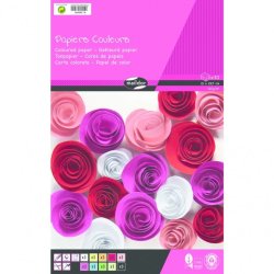 PAPIER COULEUR RECYCLÉ, Bloc de 30 feuilles 120g/m2 au format 21x29,7cm - Assortiment