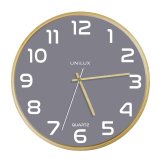 Pendule quartz Unilux baltic diamètre 31,5 cm hêtre  /  gris