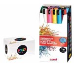 Marqueur posca pc1mr pointe calibree extra fine trait     0,7mm coloris assortis boite  16 unites