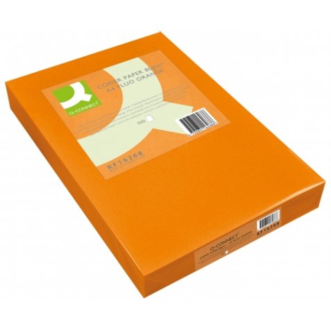 Papier couleur q-connect multifonction a3 80g/m2 unicolore orange néon ramette 500 feuilles