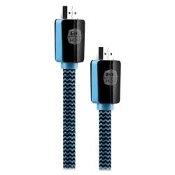 Cable t'nb hdmi male/male 19+1 broches hd ready 2,1,8k  cable 2m coloris noir / bleu