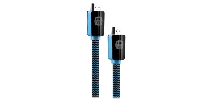 Cable t'nb hdmi male/male 19+1 broches hd ready 2,1,8k  cable 2m coloris noir / bleu