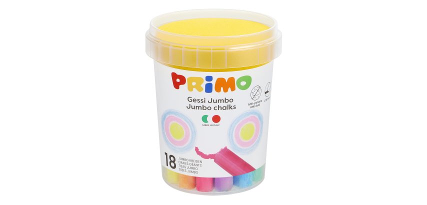 Primo 0032GC18IS gesso per lavagna Bianco, Giallo, Arancione, Lillà, Rosa, Azzurro, Verde 18 pz