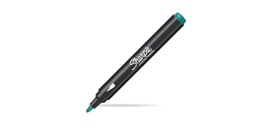 Marqueur sharpie creatif pointe ogive trait 2,5mm      encre acrylique coloris vert  emeraude