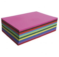 PAPIER COULEUR RECYLÉ, paquet de 25 feuilles 270g/m2 au format 50x65cm