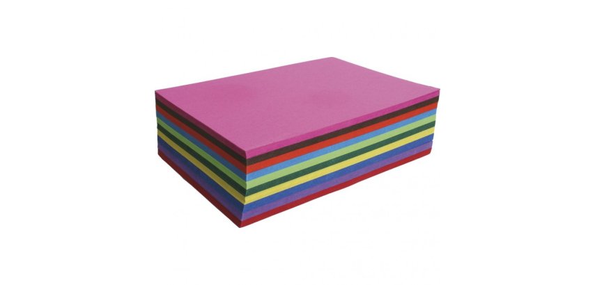 PAPIER COULEUR RECYLÉ, paquet de 25 feuilles 270g/m2 au format 50x65cm