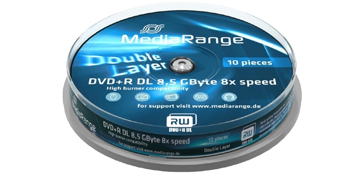 MediaRange MR466 Blank DVD 8.5GB DVD+R DL 10 piece(s)
