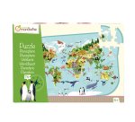 Puzzle éducatif, Planisphère - Multicolore