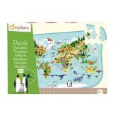 Puzzle 76 pièces, thème Planisfère. A partir de 6 ans.