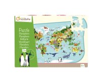 Puzzle éducatif, Planisphère - Multicolore