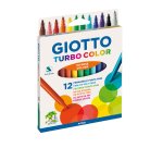 Feutre coloriage giotto turbo color ultra longue durée pointe bloquée polyester indéformable étui accrochable 12 unités