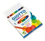 Feutre coloriage giotto turbo color ultra longue durée pointe bloquée polyester indéformable étui accrochable 12 unités
