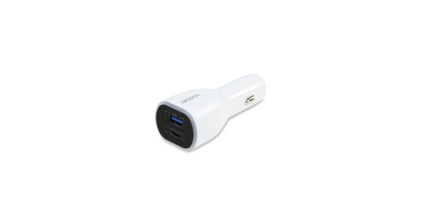 DICOTA D31932 chargeur d'appareils mobiles Ordinateur portable, Smartphone, Tablette Blanc Allume-cigare Auto
