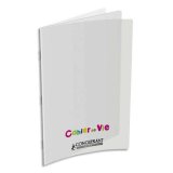 Cahier vie agrafé conquérant classique couverture polypropylène a4+ 24x32cm 96 pages 48 lignées 10mm/48 unies 90g