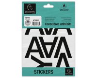 Pochette de lettres adhésives noires A-Z 60 mm - Noir