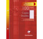 Copies doubles sous étui 17x22cm 100 pages perforées 2 trous grands carreaux