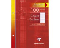 Copies doubles sous étui 17x22cm 100 pages perforées 2 trous grands carreaux