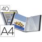 Protège-documents liderpapel personnalisable kangourou polypropylène 40 pochettes fixes a4 210x297mm coloris noir