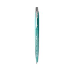 Stylo-bille parker jotter world miami retractable clip  corps vert turquoise          metallise pointe moyenne