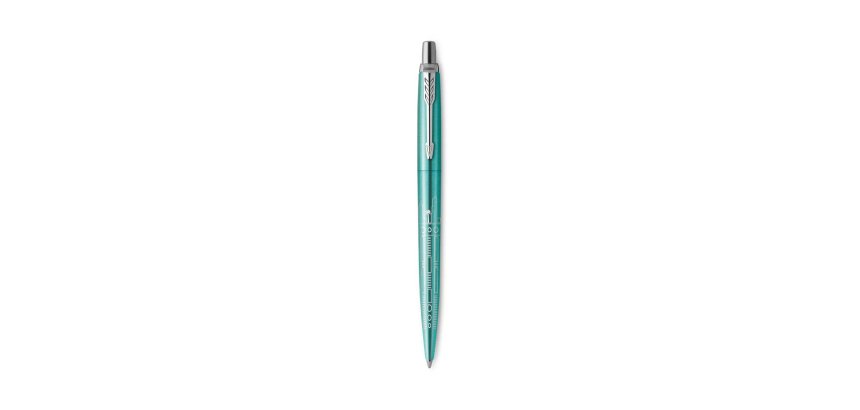 Stylo-bille parker jotter world miami retractable clip  corps vert turquoise          metallise pointe moyenne