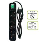 Tecnoware FMP5IIG prolunghe e multiple 1,5 m 5 presa(e) AC Interno Nero, Verde