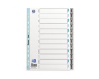 Intercalaires mensuels A4 12 positions polypro 12/100 gris