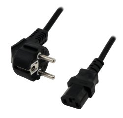 MCL Power Cable Black 2.0m Noir 2 m Coupleur C13 Prise d'alimentation type F
