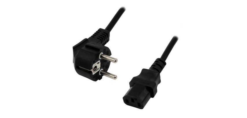 MCL Power Cable Black 5.0m Noir 5 m Prise d'alimentation type F Coupleur C13