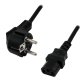 MCL Power Cable Black 2.0m Noir 2 m Coupleur C13 Prise d'alimentation type F