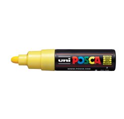 Marqueur peinture posca pc7m pointe large conique encre    inodore couvrante miscible    tous supports coloris jaune