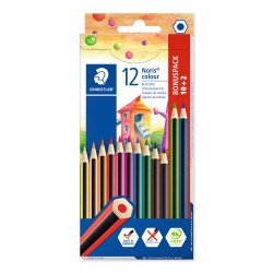 Crayon couleur staedtler wopex noris colour 185 ultra-résistant coloris assortis étui carton 12 unités