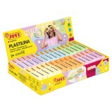 Plastilina, présentoir de 30x50g de pâte à modeler végétale (5 unités x 6 couleurs) couleurs pastel