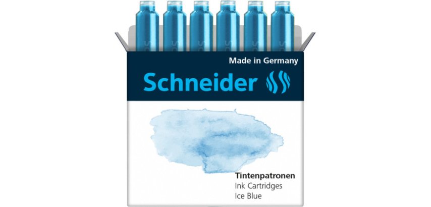 Cartouche encre schneider coloris ice blue pastel boite 6 unites