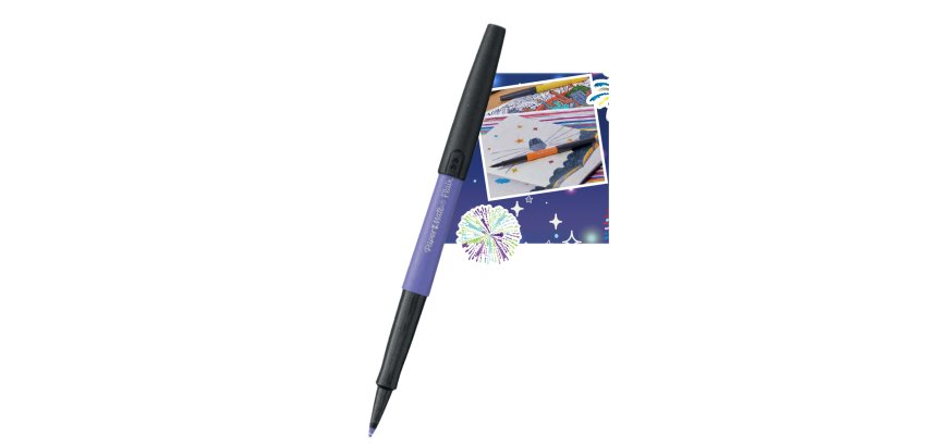 Blister 6 stylos-feutres paper mate flair metallic     coloris assortis