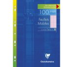 Feuillets mobiles de couleur sous étui A4 100 pages perforées grands carreaux