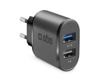SBS Chargeur secteur Fast Charge Avec 2 Ports Usb