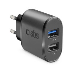SBS Chargeur secteur Fast Charge Avec 2 Ports Usb