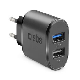 SBS Chargeur secteur Fast Charge Avec 2 Ports Usb