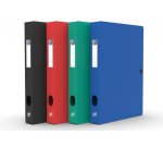 Boîte Oxford capacité standard Memphis 24x32cm dos 40mm avec bouton pression couverture polypro coloris assortis classique