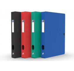 Boîte Oxford capacité standard Memphis 24x32cm dos 40mm avec bouton pression couverture polypro coloris assortis classique