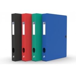 Boîte Oxford capacité standard memphis 24x32cm dos 40mm avec bouton pression couverture polypro coloris assortis classique