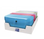 Pochettes de rangement à pression Oxford 12 x 22 cm - Coloris assortis - Lot de 6