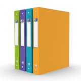 Classeur Oxford memphis a4 dos 40mm 4 anneaux ronds couverture polypro coloris assortis style