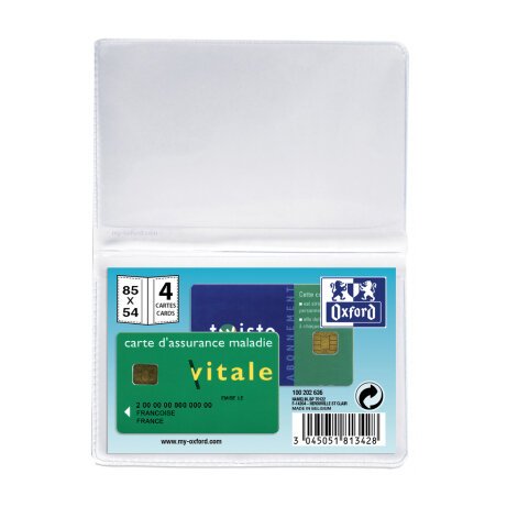 Etui 4 cartes  8,5x5,4 pvc 20/100ème incolore