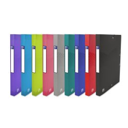 Boîte de classement OSMOSE 24 x 32 cm PP 7/10e dos 2,5 cm. Coloris assortis opaque et translucide