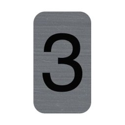 Plaque adhésive imitation Aluminium Chiffre 3 2,5x4,4 cm 67183E