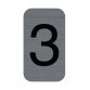 Plaque de signalisation chiffres '3', 25 x 44 mm