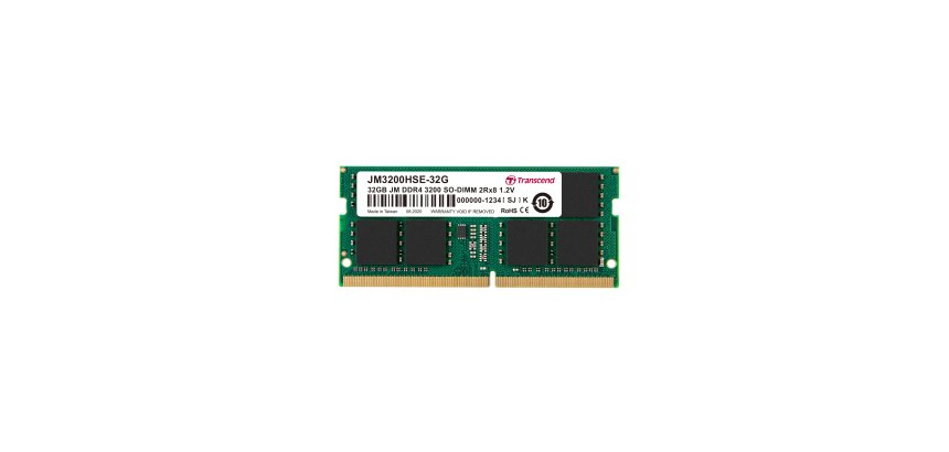 Transcend JetRam JM3200HSE-32G module de mémoire 32 Go 2 x 8 Go DDR4 260-pin SO-DIMM