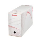 Boîte à archives, dos de 15 cm, en carton ondulé kraft Blanc, conditionnement par cerclage