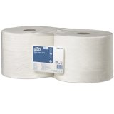 Lot de 2 Bobines papier d'essuyage Basic W1 510 mètres, 2 plis, Format prédécoupé 23,5 x 34 cm Blanc
